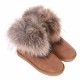 Ghete Dama scurte cu blana Piele Camel - Alexia