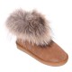 Ghete Dama scurte cu blana Piele Camel - Alexia