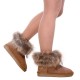 Ghete Dama scurte cu blana Piele Camel - Alexia