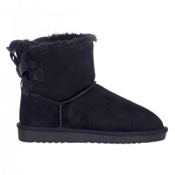 Ghete Dama Imblanite Piele Intoarsa Neagra - Nasira