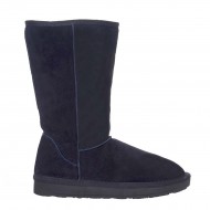 Cizme Negre Imblanite Piele Intoarsa - Kirra