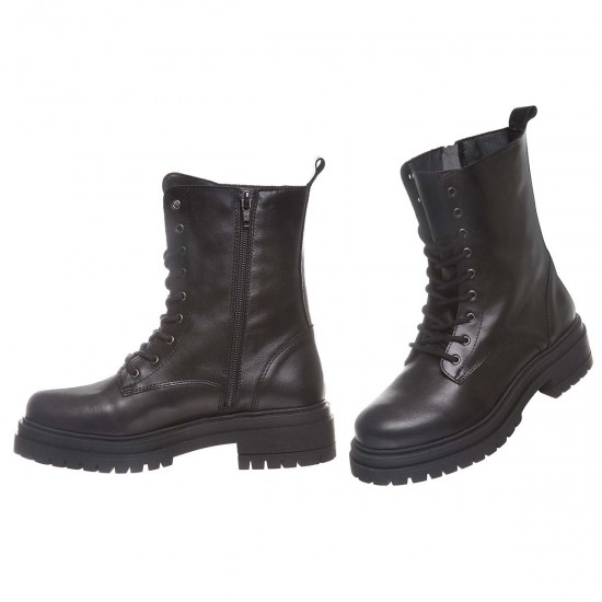 Bocanci Dama Casual din Piele Neagra - Rona