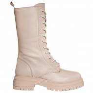 Bocanci Inalti din Piele Naturala Bej - Sarin Bocanci Inalti din Piele Naturala Bej - Sarin