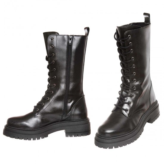 Bocanci Inalti din Piele Neagra - Sarin Bocanci Inalti din Piele Neagra - Sarin