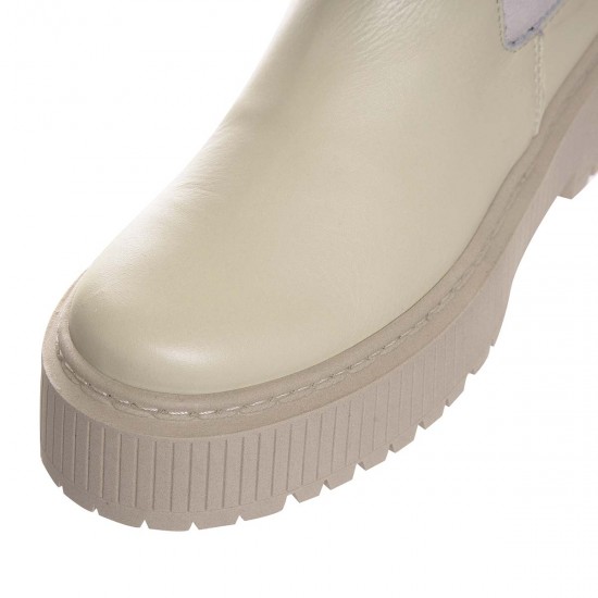 Ghete Inalte cu elastic Piele Naturala Bej - Stars Ghete Inalte cu elastic Piele Naturala Bej - Stars