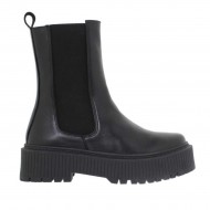 Ghete Inalte cu elastic Piele Naturala Neagra - Stars