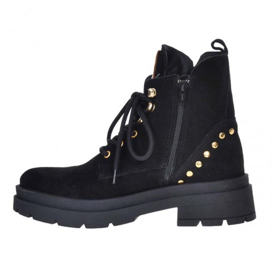 Ghete Dama cu tinte Piele Intoarsa Neagra - Riva Ghete Dama cu tinte Piele Intoarsa Neagra - Riva