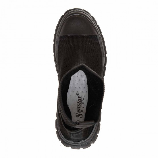 Ghete Negre tip soseta Material Textil - Rona Ghete Negre tip soseta Material Textil - Rona