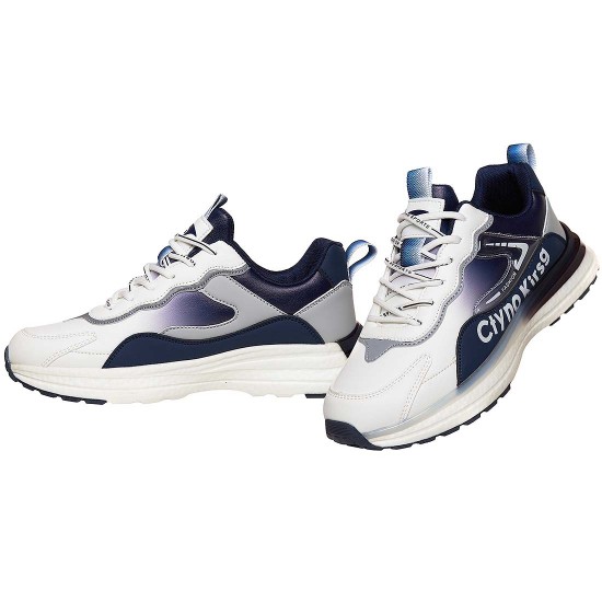 Test Adidasi Alb Albastru Piele Ecologica Premium - Elam