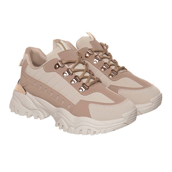 Sneakers Dama Piele Ecologica Bej - Narin