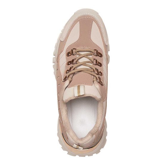 Sneakers Dama Piele Ecologica Bej - Narin