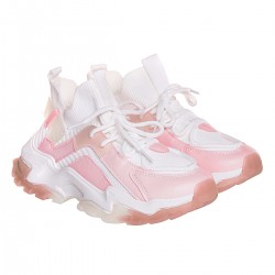 Adidasi Dama Alb-Roz Material Textil - Vanisa