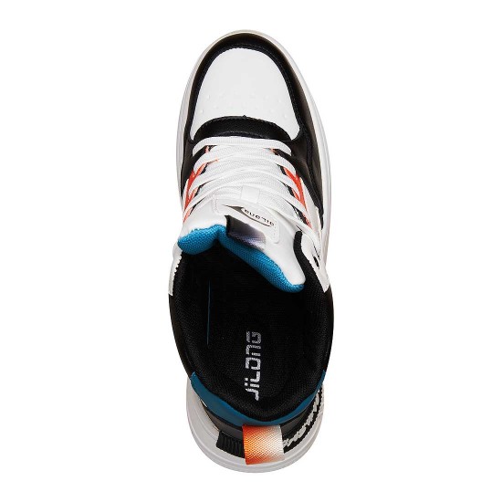 Sneakers Barbati Alb Negru Piele Ecologica Premium - Arnav