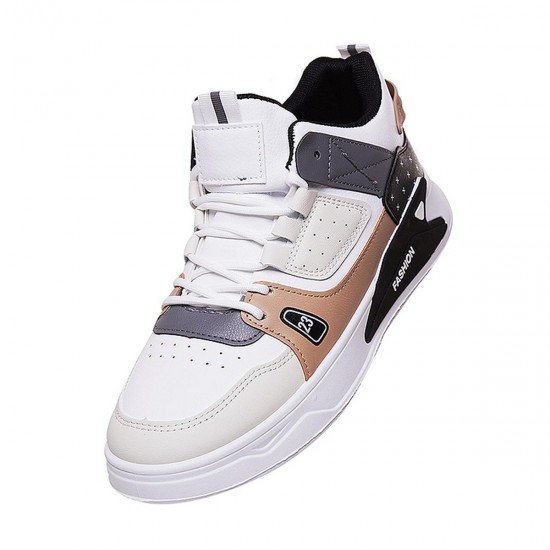 Sneakers Barbati Piele Ecologica Alb-Gri-Crem - Blake