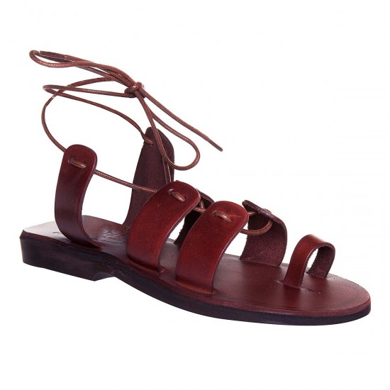 Sandale Romane Dama Gladiator Piele Maro - Atena