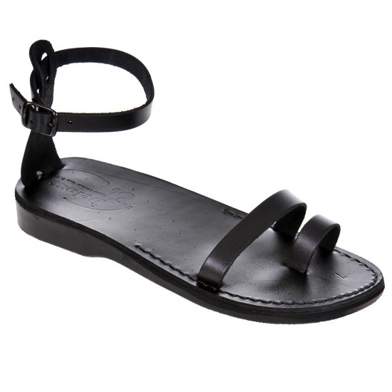 Sandale Romane Comode de vara din Piele Neagra - Olimpia