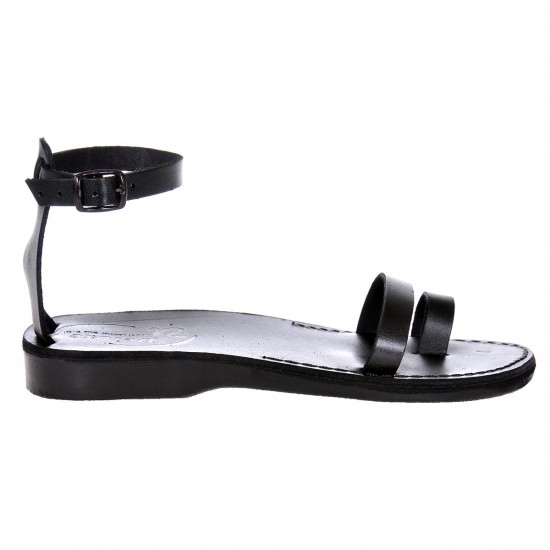 Sandale Romane Comode de vara din Piele Neagra - Olimpia