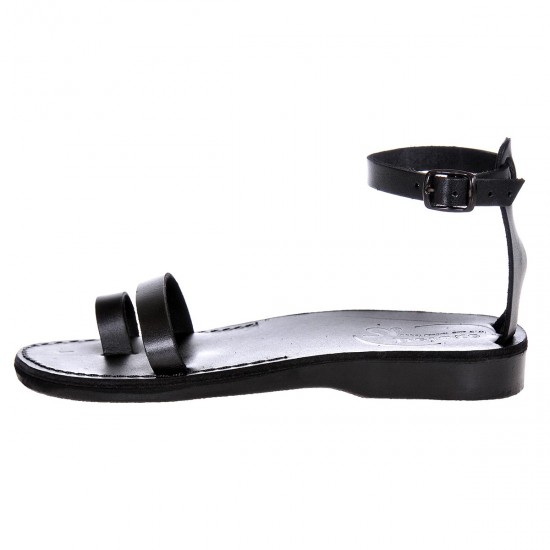 Sandale Romane Comode de vara din Piele Neagra - Olimpia