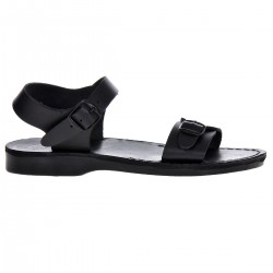 Sandale Romane Negre Unisex din Piele - Arko