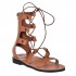 Sandale Romane Gladiator din Piele Camel - Isra