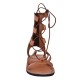 Sandale Romane Gladiator din Piele Camel - Isra