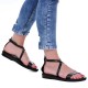 Sandale Romane Dama din Piele Naturala Neagra - Hana