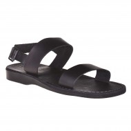 Sandale Romane de vara Piele Naturala Neagra - Enzo