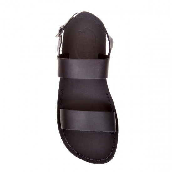 Sandale Romane de vara Piele Naturala Neagra - Enzo