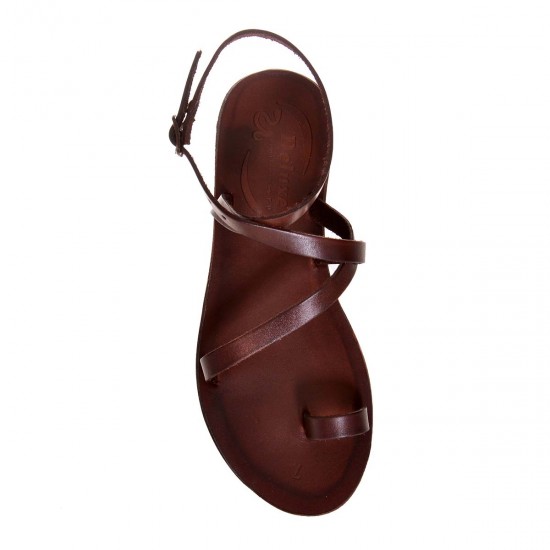 Sandale Romane cu deget Piele Maro - Verna Sandale Romane cu deget Piele Maro - Verna