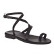 Sandale Romane cu deget Piele Neagra - Verna