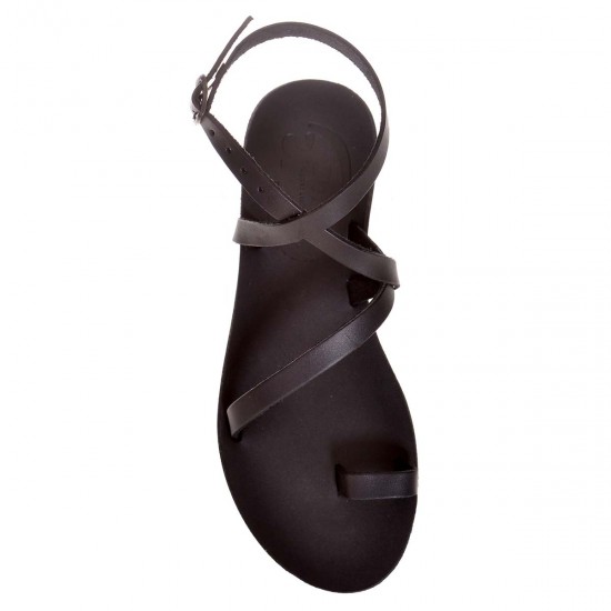 Sandale Romane cu deget Piele Neagra - Verna