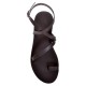 Sandale Romane cu deget Piele Neagra - Verna