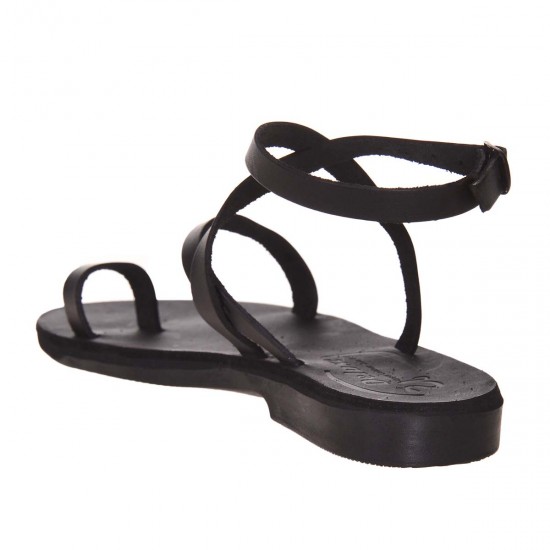 Sandale Romane cu deget Piele Neagra - Verna