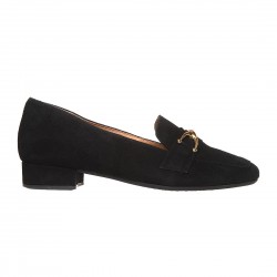 Pantofi Dama toc mic Piele Intoarsa Neagra - Arian