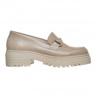 Pantofi Loafers Dama din Piele Bej - Opali