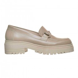 Pantofi Loafers Dama din Piele Bej - Opali