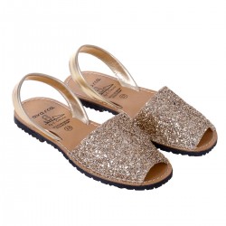 Sandale Aurii AVARCA din Glitter si Piele