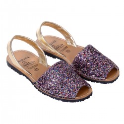 Sandale Multicolore AVARCA din Glitter si Piele