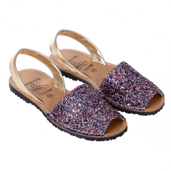 Sandale Multicolore AVARCA din Glitter si Piele Sandale Multicolore AVARCA din Glitter si Piele