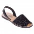Sandale Negre AVARCA din Glitter si Piele