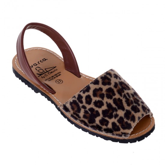 Sandale AVARCA Piele de Ponei Imprimeu Animal Print