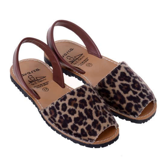 Sandale AVARCA Piele de Ponei Imprimeu Animal Print