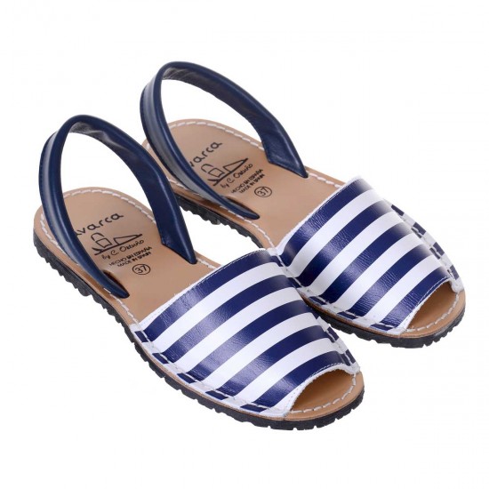 Sandale Blue Stripes AVARCA din Piele Naturala