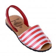 Sandale Red Stripes AVARCA din Piele Naturala