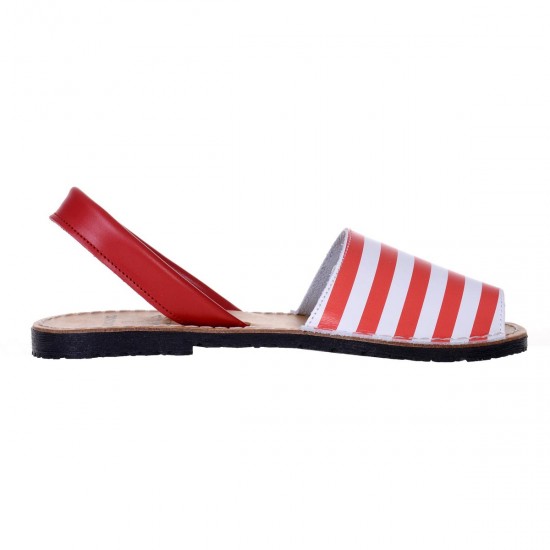 Sandale Red Stripes AVARCA din Piele Naturala