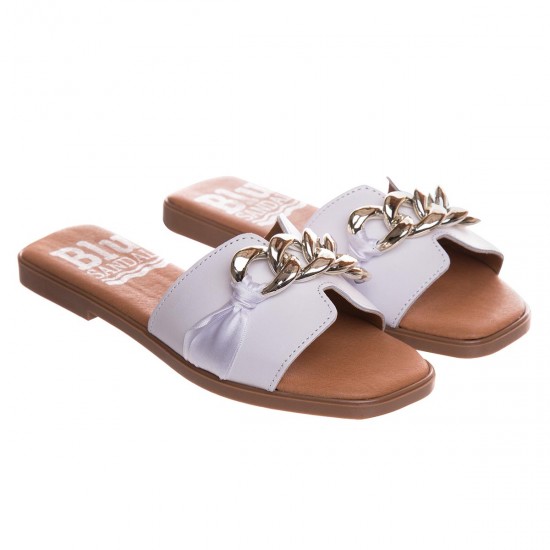 Papuci dama comozi din Piele Alba - Gaphi Papuci dama comozi din Piele Alba - Gaphi