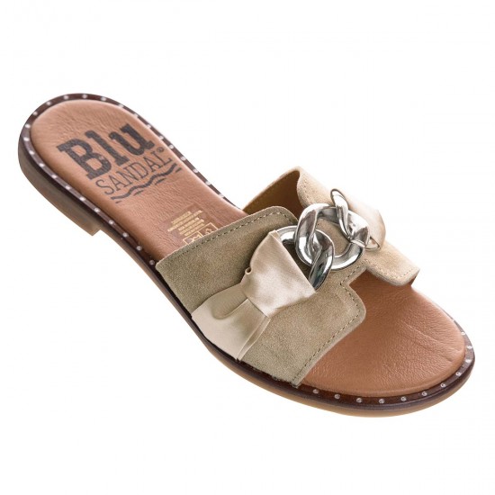 Papuci dama comozi din Piele Bej - Amber