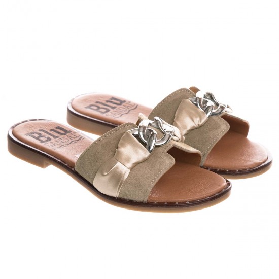 Papuci dama comozi din Piele Bej - Amber