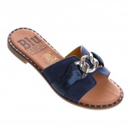 Papuci dama comozi din Piele Bleumarin - Amber