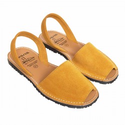 Sandale Galbene AVARCA Piele Intoarsa